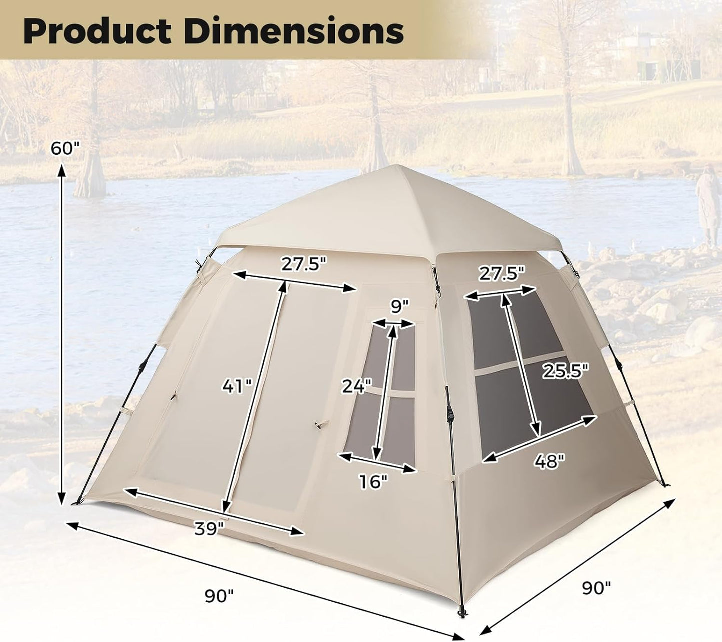 Quick & Easy Pop-Up Tent for 4 – Perfect for Family Adventures!