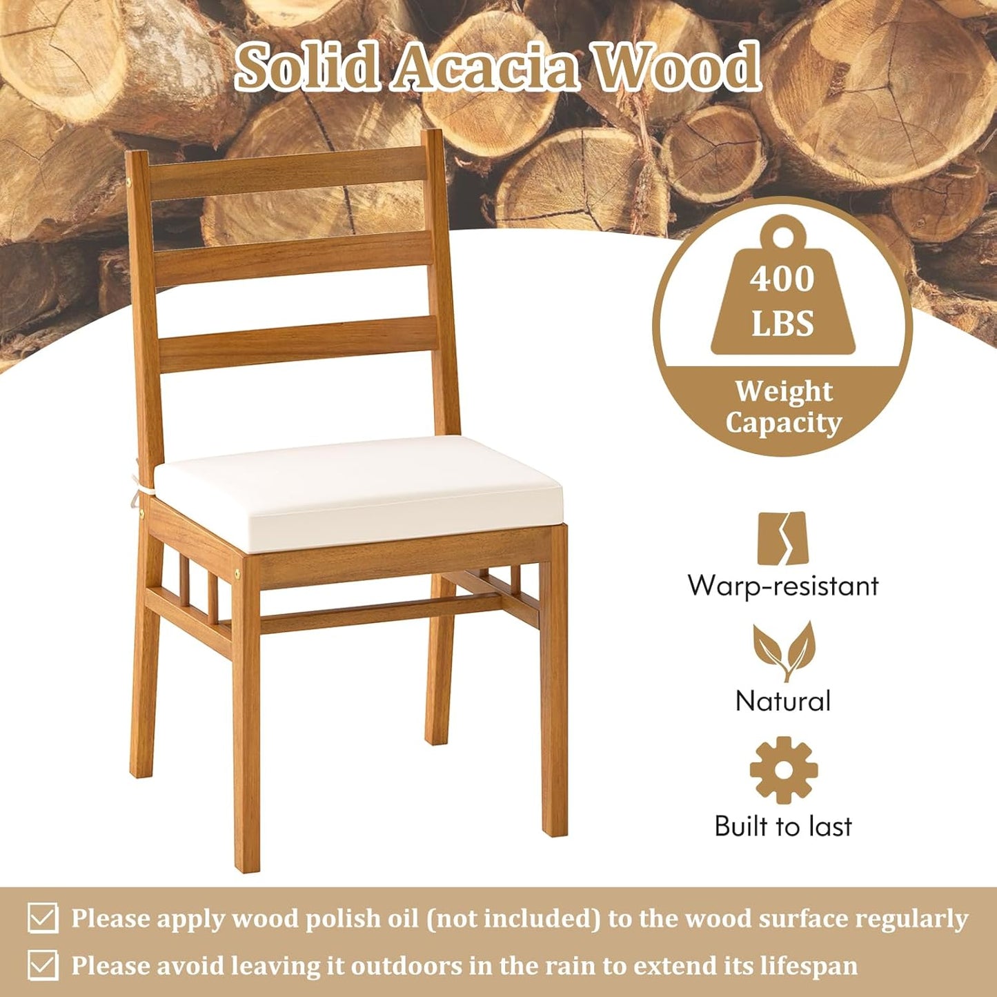 Backyard Dining Set for 6 with Comfortable Cushioned Chairs