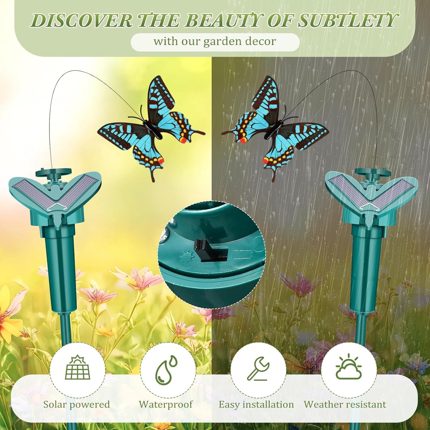 Butterfly Garden Hanging Decor – Colorful Waterproof Outdoor Wind Chimes