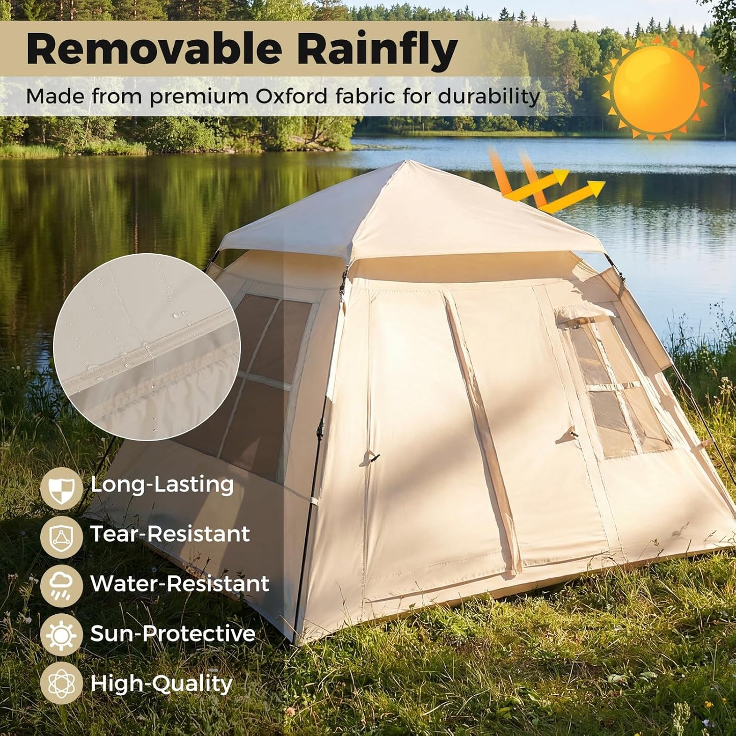 Quick & Easy Pop-Up Tent for 4 – Perfect for Family Adventures!