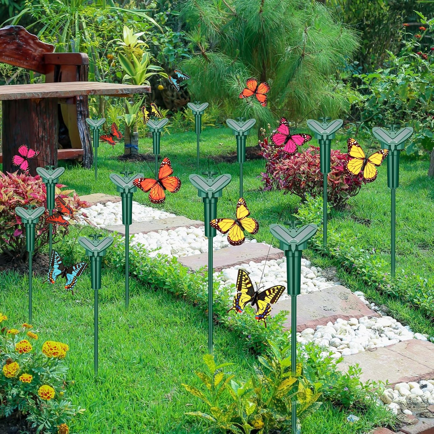 Butterfly Garden Hanging Decor – Colorful Waterproof Outdoor Wind Chimes